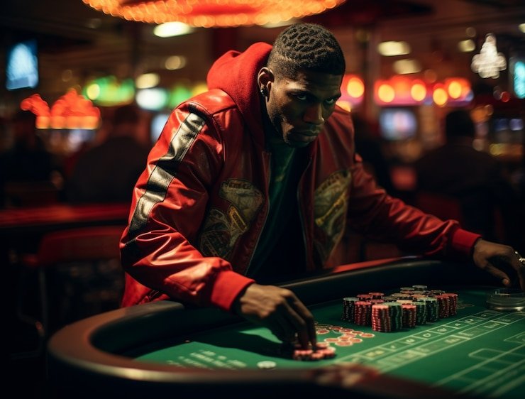 Live-dealer blackjack table with multiple camera angles